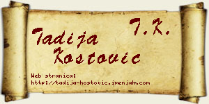 Tadija Kostović vizit kartica